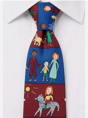 VTG 90s SAVE the CHILDREN "WHAT I WANT TO BE WHEN I GROW UP" by ALICIA-AGE 9 TIE